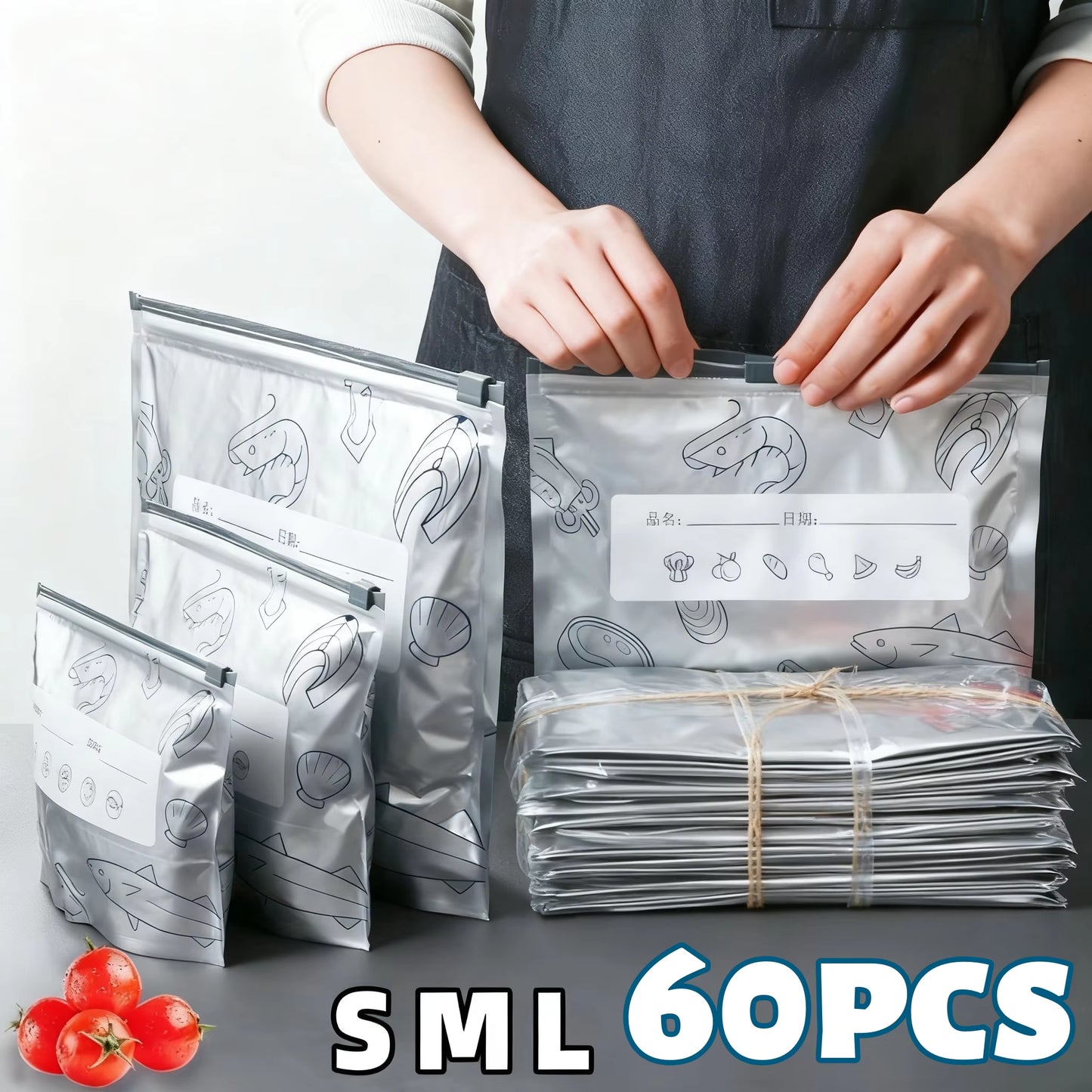 Upgrade Your Kitchen with 10/60Pcs Aluminum Foil Storage Bags - Reusable, Odor-Proof Food Organizers for Ultimate Freshness!
