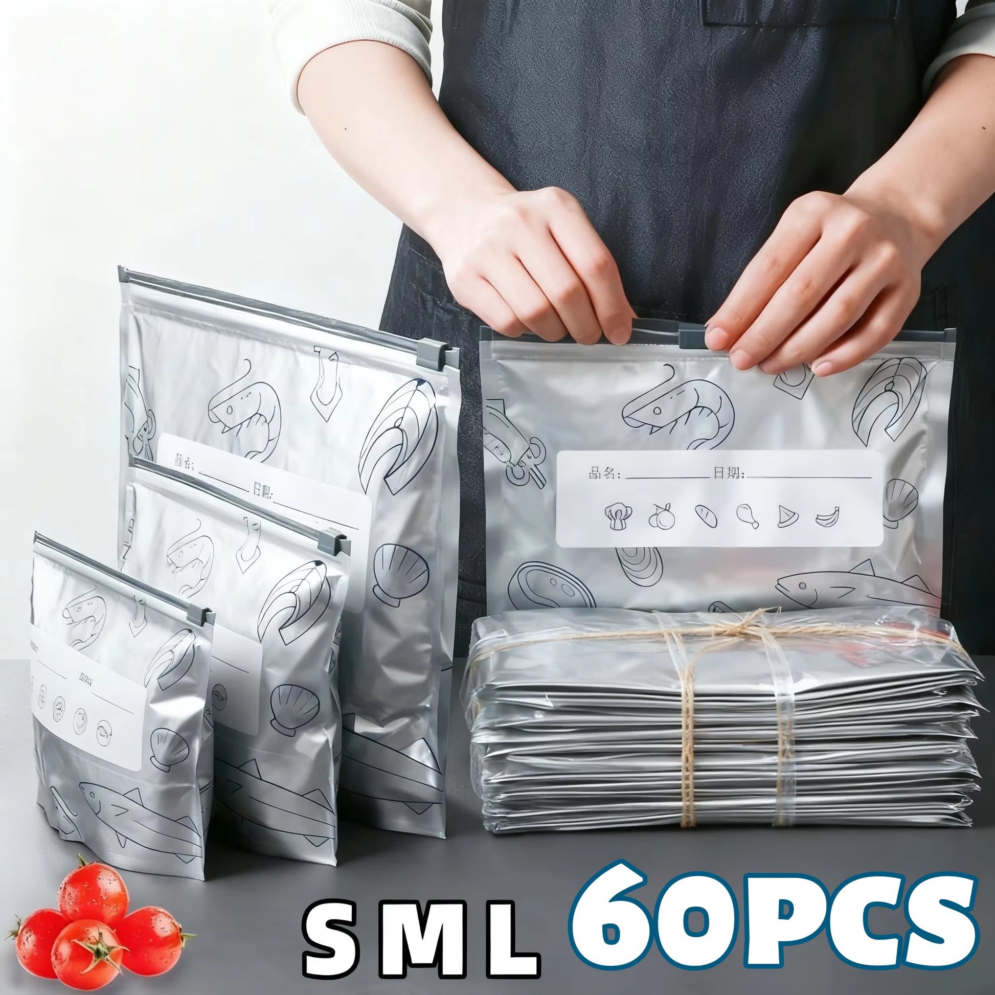 Upgrade Your Kitchen with 10/60Pcs Aluminum Foil Storage Bags - Reusable, Odor-Proof Food Organizers for Ultimate Freshness!