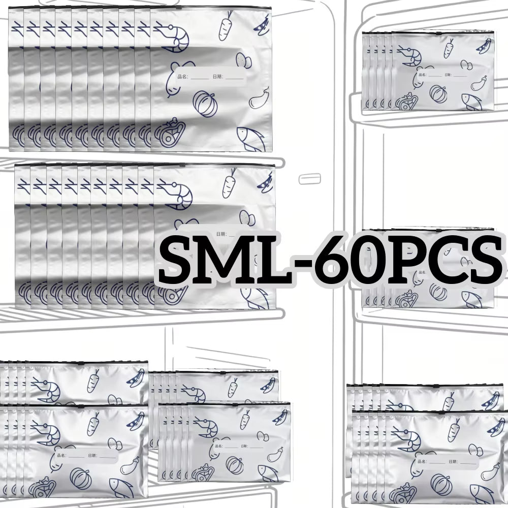 Upgrade Your Kitchen with 10/60Pcs Aluminum Foil Storage Bags - Reusable, Odor-Proof Food Organizers for Ultimate Freshness!